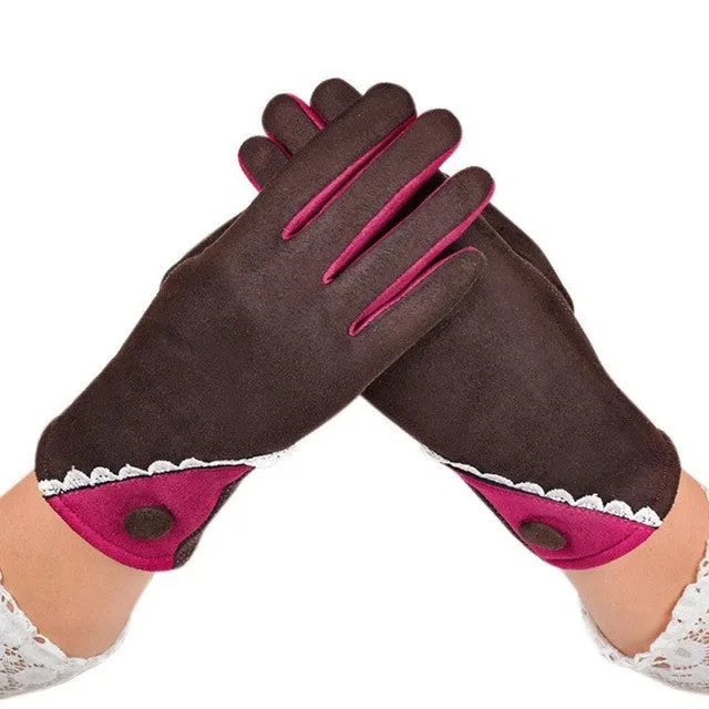 Women's Soft Cotton Winter Mittens with Touch Screen