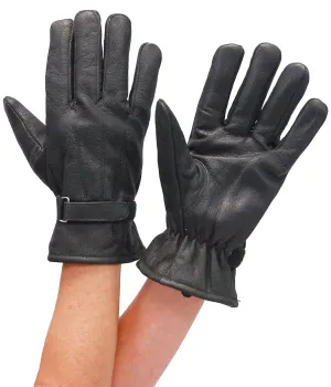 Women's Soft Leather Driving Gloves w/Wrist Strap #G1280K ()